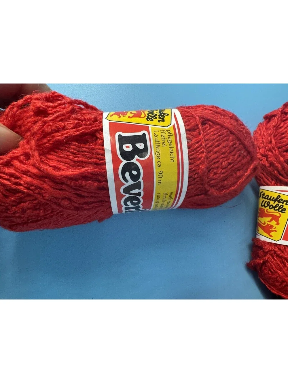 Lot of 6 Beverly Yarn Red Color 1370 50g Acrylic Cotton Linen Knitting Crochet